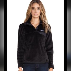 Patagonia Re-Tool Snap-T Fleece Pullover Women's Size Medium Black